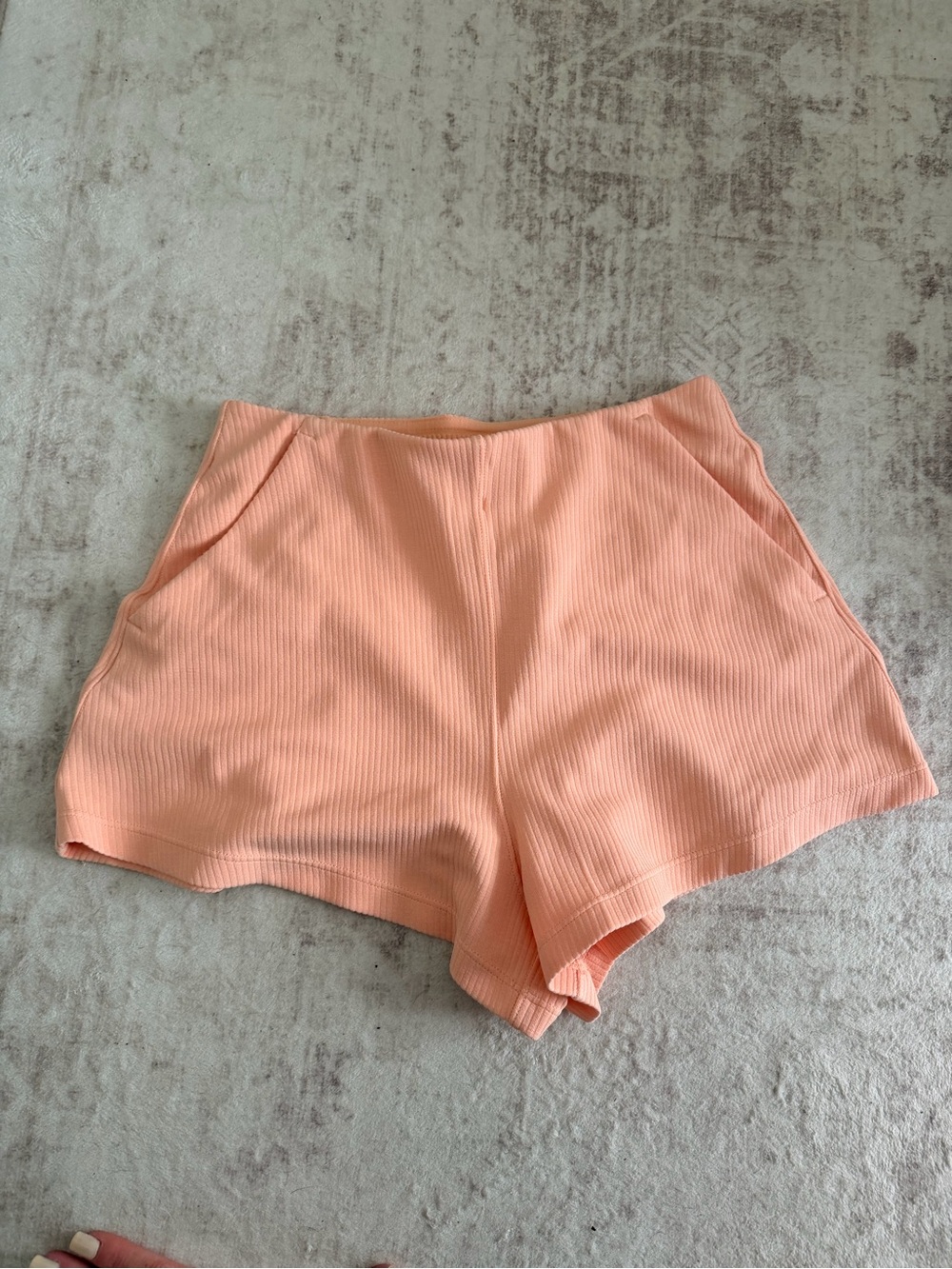 lululemon athletica Peach Ribbed High-Waist Shorts